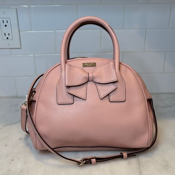 Kate Spade Montrose Avenue Leeland Bow Leather Convertible Satchel Shoulder Bag - Picture 1 of 16
